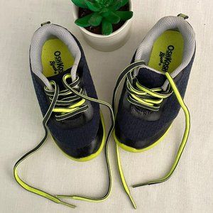 OshKosh B'gosh Toddler Sneakers Shoes Size 8 Navy Blue and Neon Green
